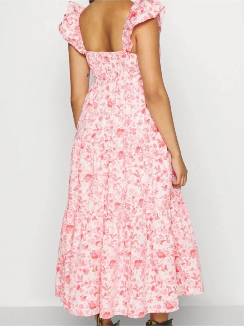 Abercrombie & Fitch Floral Midi Dress Pink Romantic Cottagecore Size S